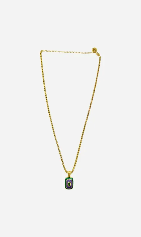 Mountain & Moon | Eva Necklace - Green Onyx & Enamel sold by Sister & Co