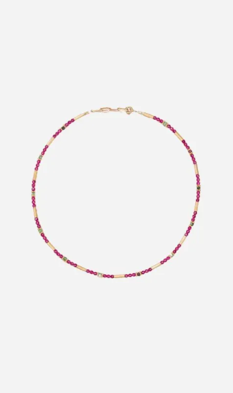 Tityaravy | Ananda Necklace - Rubellite sold by Sister & Co