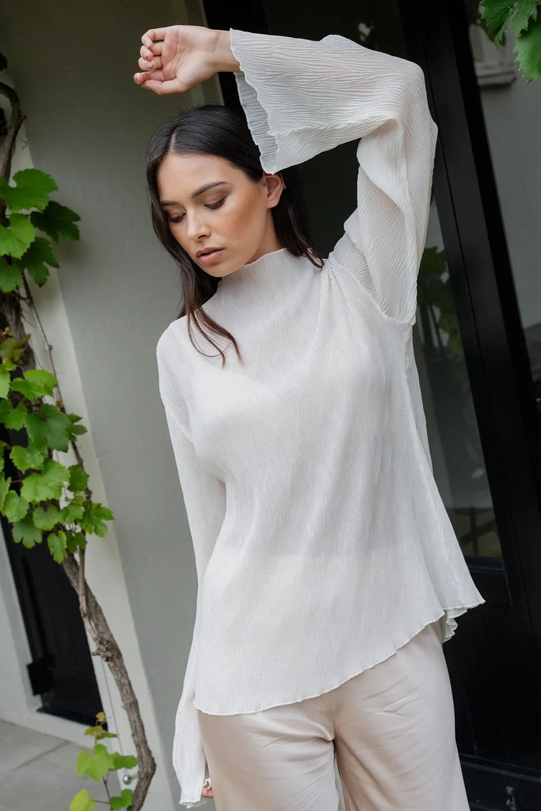 Caitlin Crisp | Loveline Top - Ivory Pleat sold by Sister & Co product image thumbnail 4