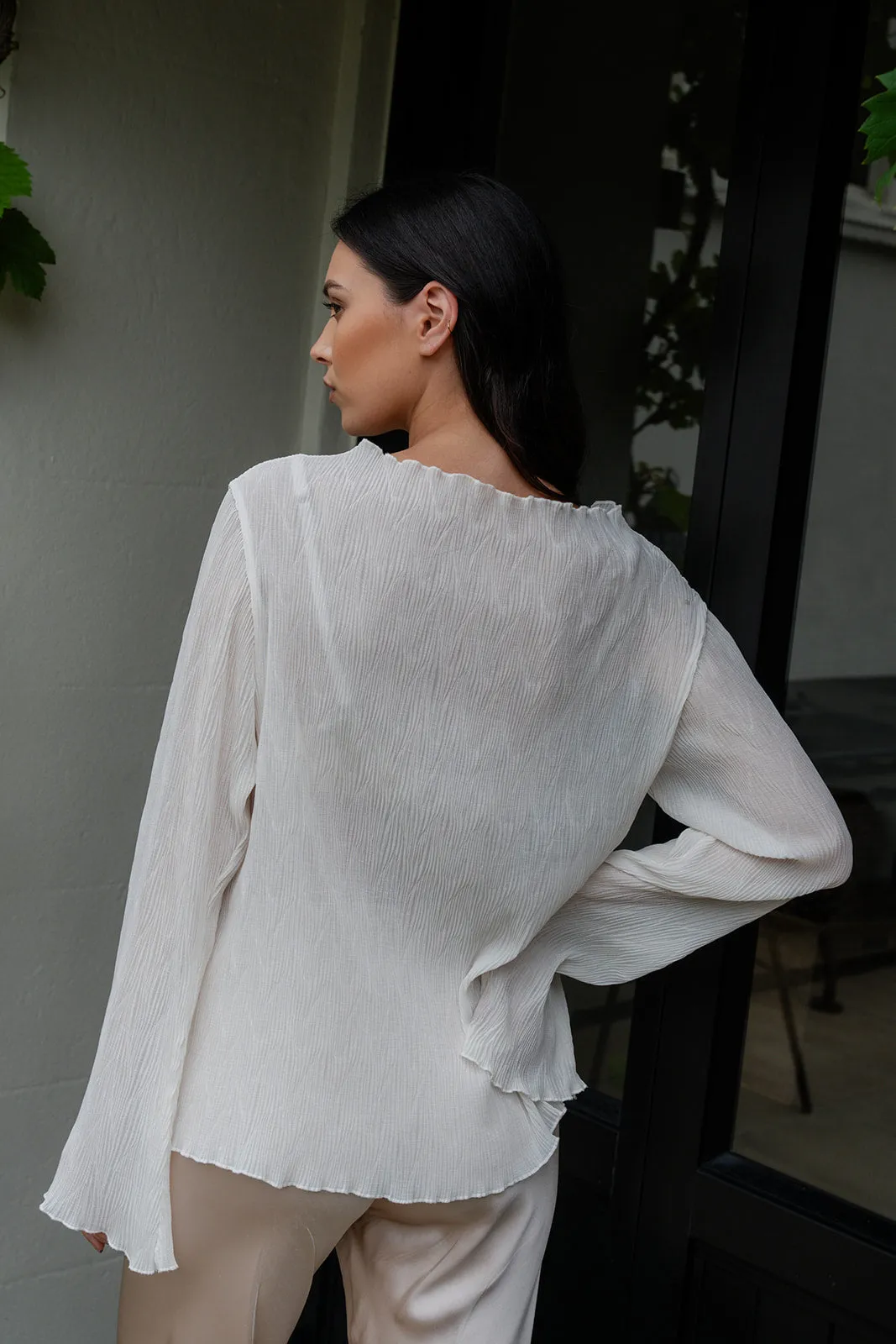 Caitlin Crisp | Loveline Top - Ivory Pleat sold by Sister & Co product image thumbnail 3
