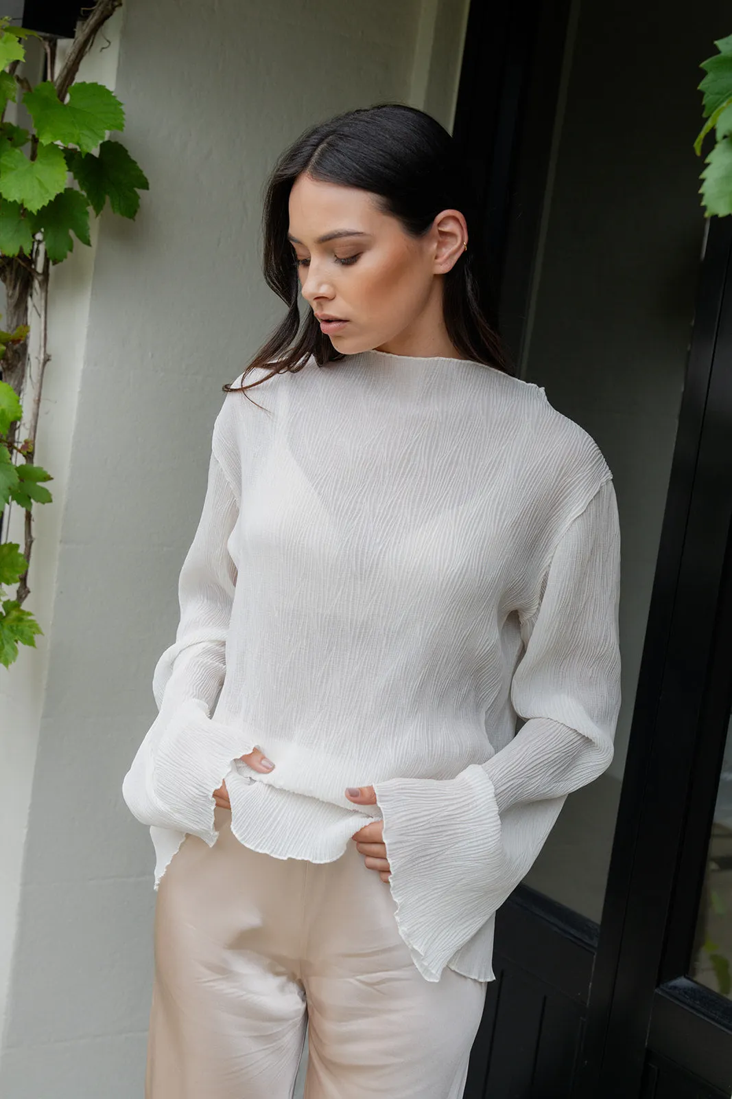 Caitlin Crisp | Loveline Top - Ivory Pleat sold by Sister & Co product image thumbnail 2