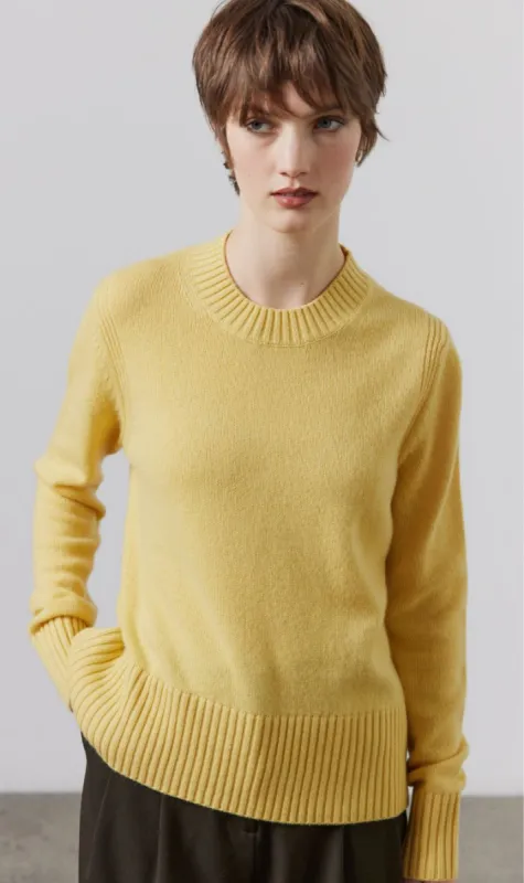 Laing | Chunky Cashmere Crew - Winter Yellow sold by Sister & Co