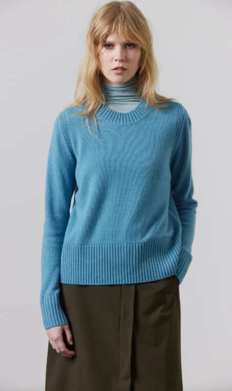 Laing | Chunky Cashmere Crew - Cerulean sold by Sister & Co