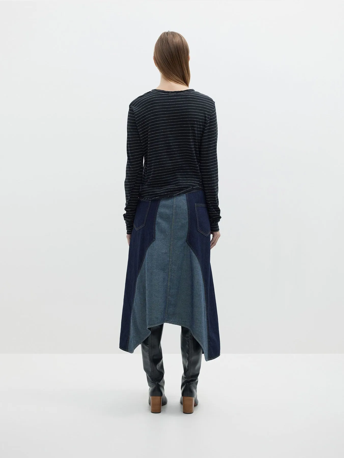 Bassike | Stripe Athletic Long Sleeve T.Shirt - Black/White sold by Sister & Co product image thumbnail 5