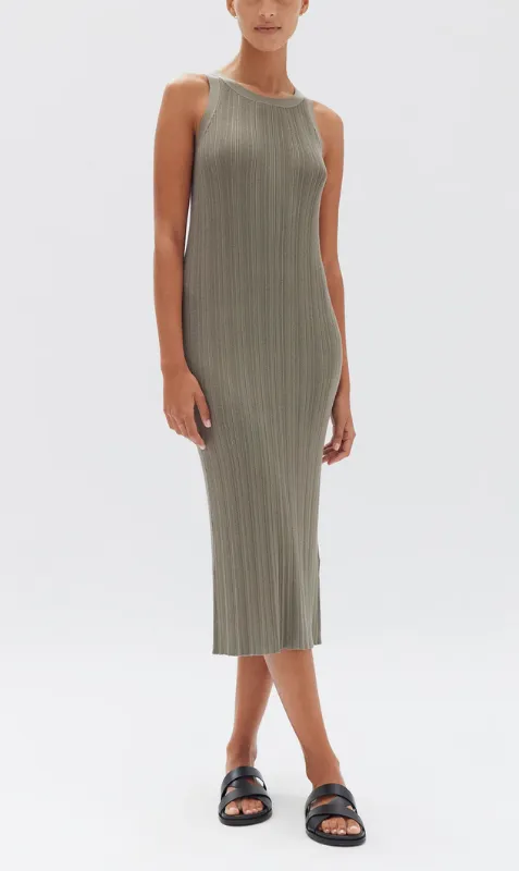 Assembly Label | Vienna Rib Knit Dress - Military sold by Sister & Co