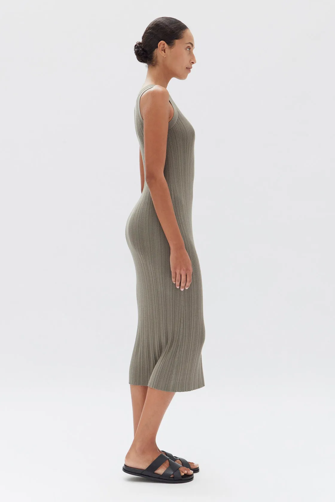Assembly Label | Vienna Rib Knit Dress - Military sold by Sister & Co product image thumbnail 3