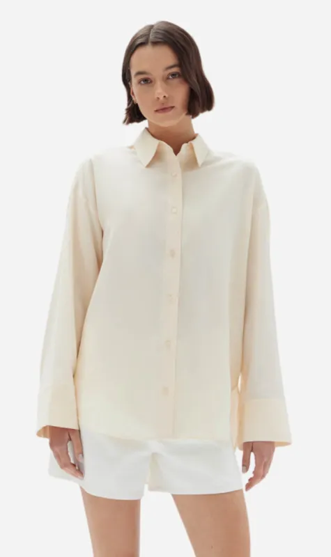 Assembly Label | Kate Linen Blend Shirt - Stone sold by Sister & Co