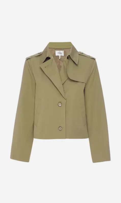 Frame | Short Trench Jacket - Khaki sold by Sister & Co