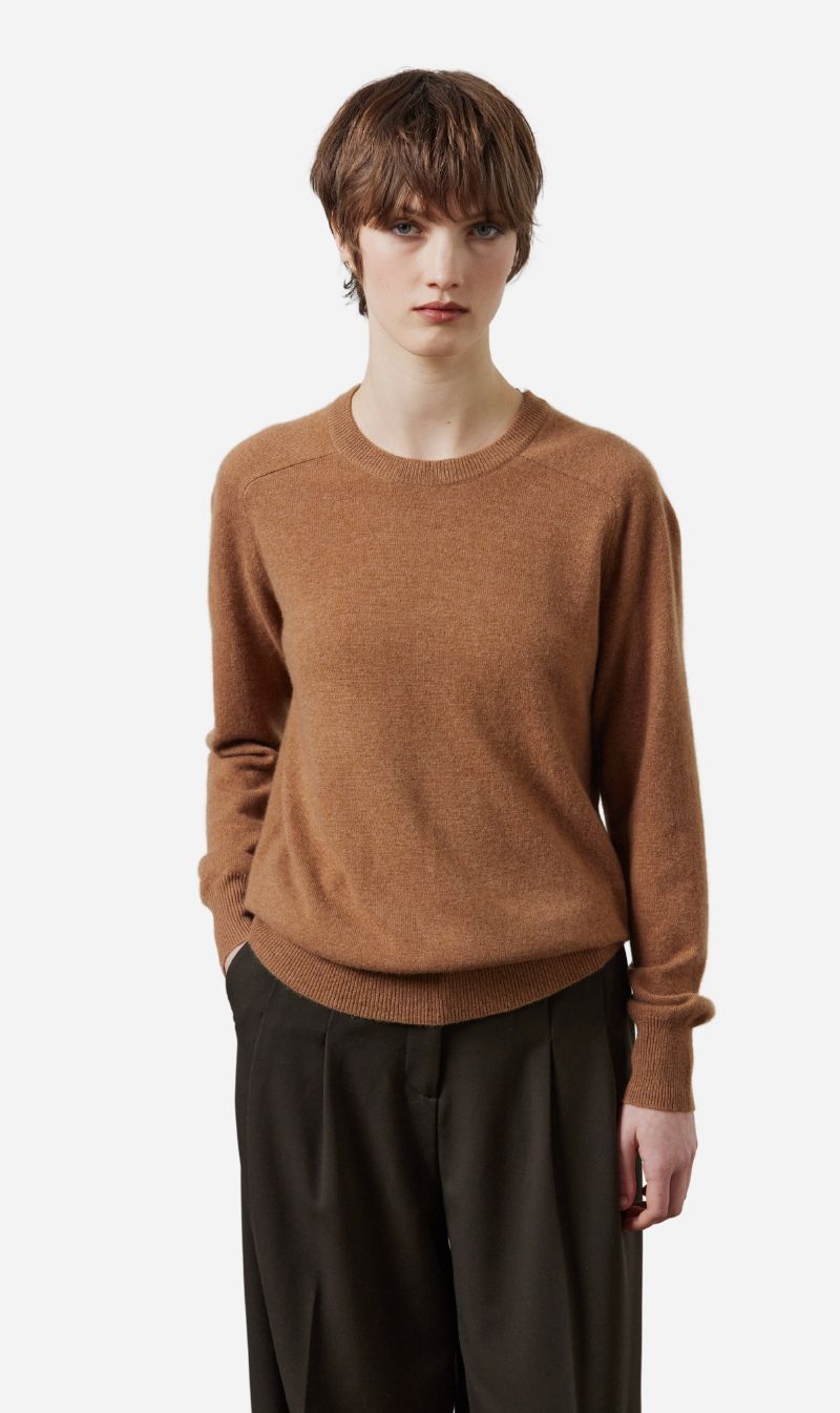 Laing | Sam Cashmere Crew - Tan sold by Sister & Co