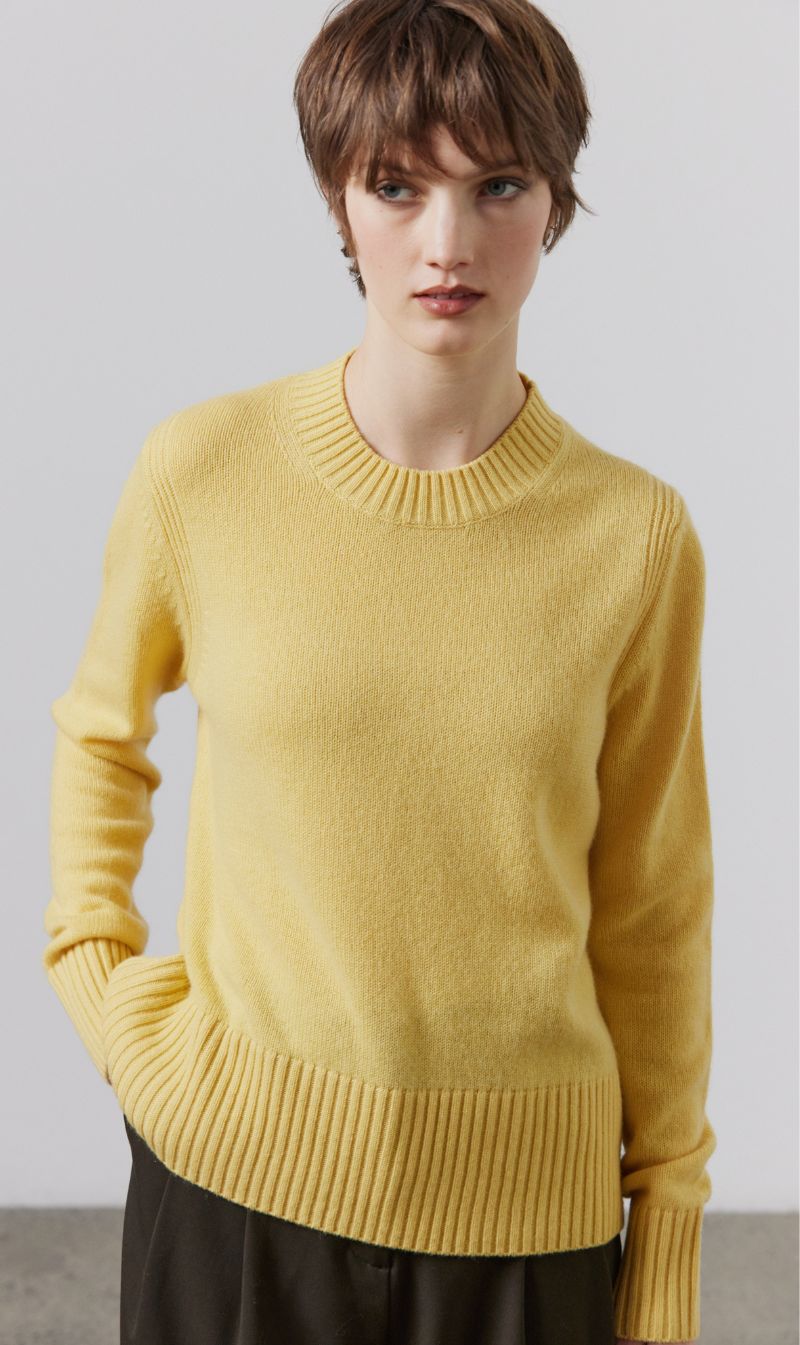 Laing | Chunky Cashmere Crew - Winter Yellow sold by Sister & Co