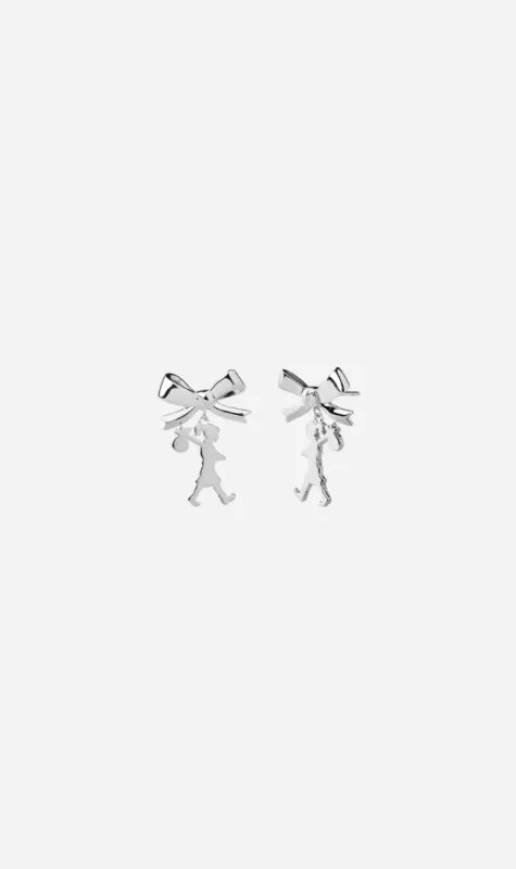 Karen Walker | Girl With The Bow Earrings - Silver sold by Sister & Co