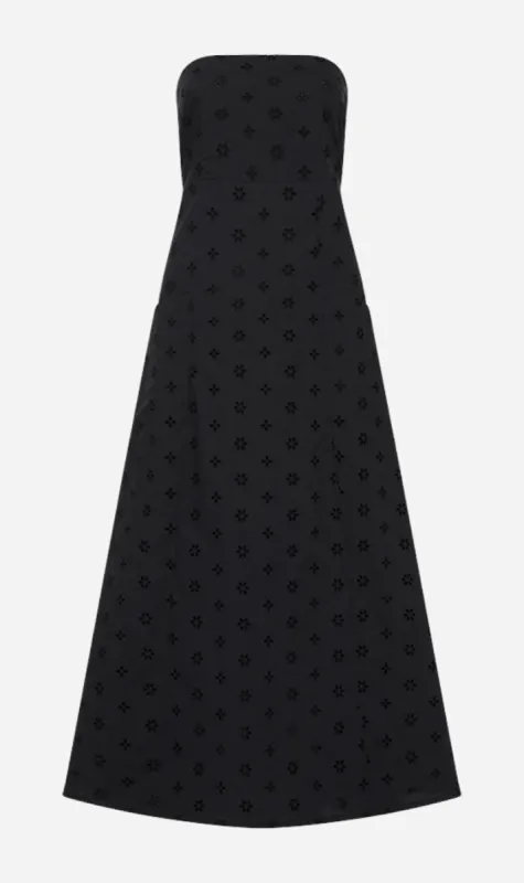 Matteau | Broderie Strapless Dress - Floral Broderie Black sold by Sister & Co