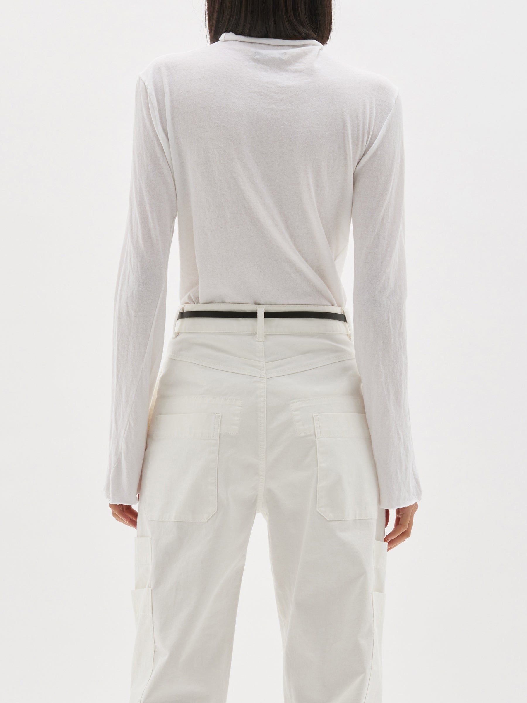 Bassike | Raised Neck LS Shirt - White sold by Sister & Co product image thumbnail 5