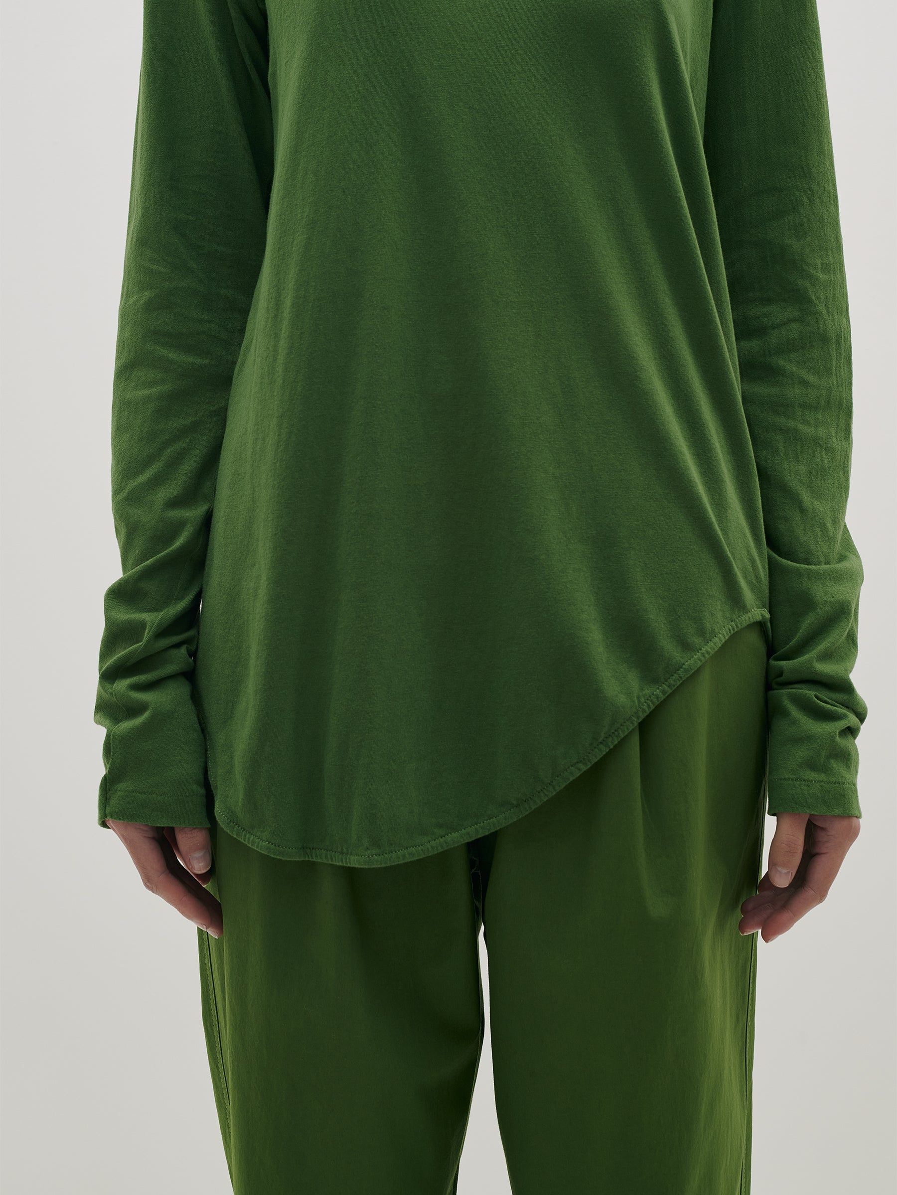 Bassike | Regular Scoop Hem L/s T.Shirt - Basil sold by Sister & Co product image thumbnail 5