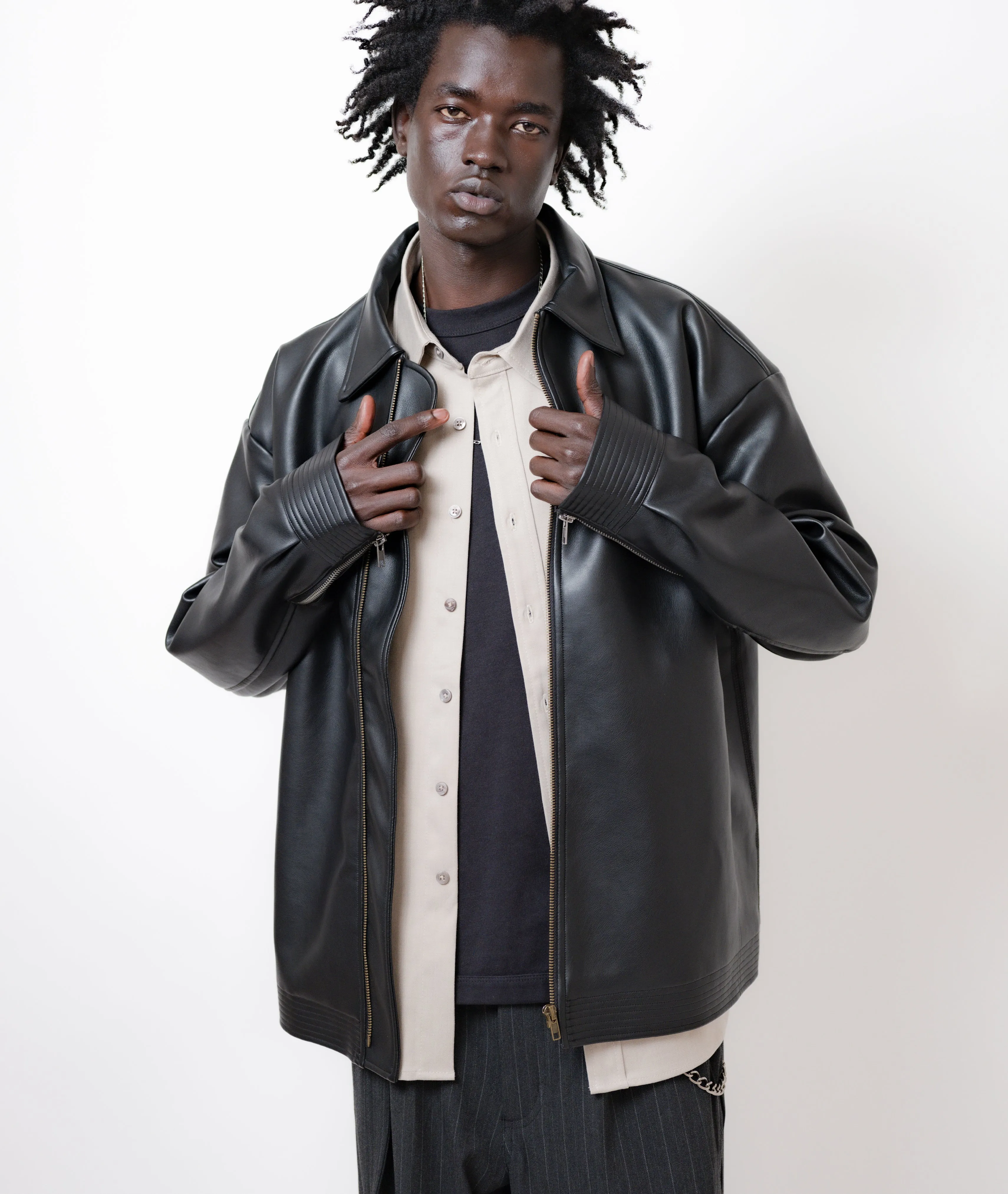 Beach Brains | Faux Leather Jacket - Black sold by Sister & Co product image thumbnail 2