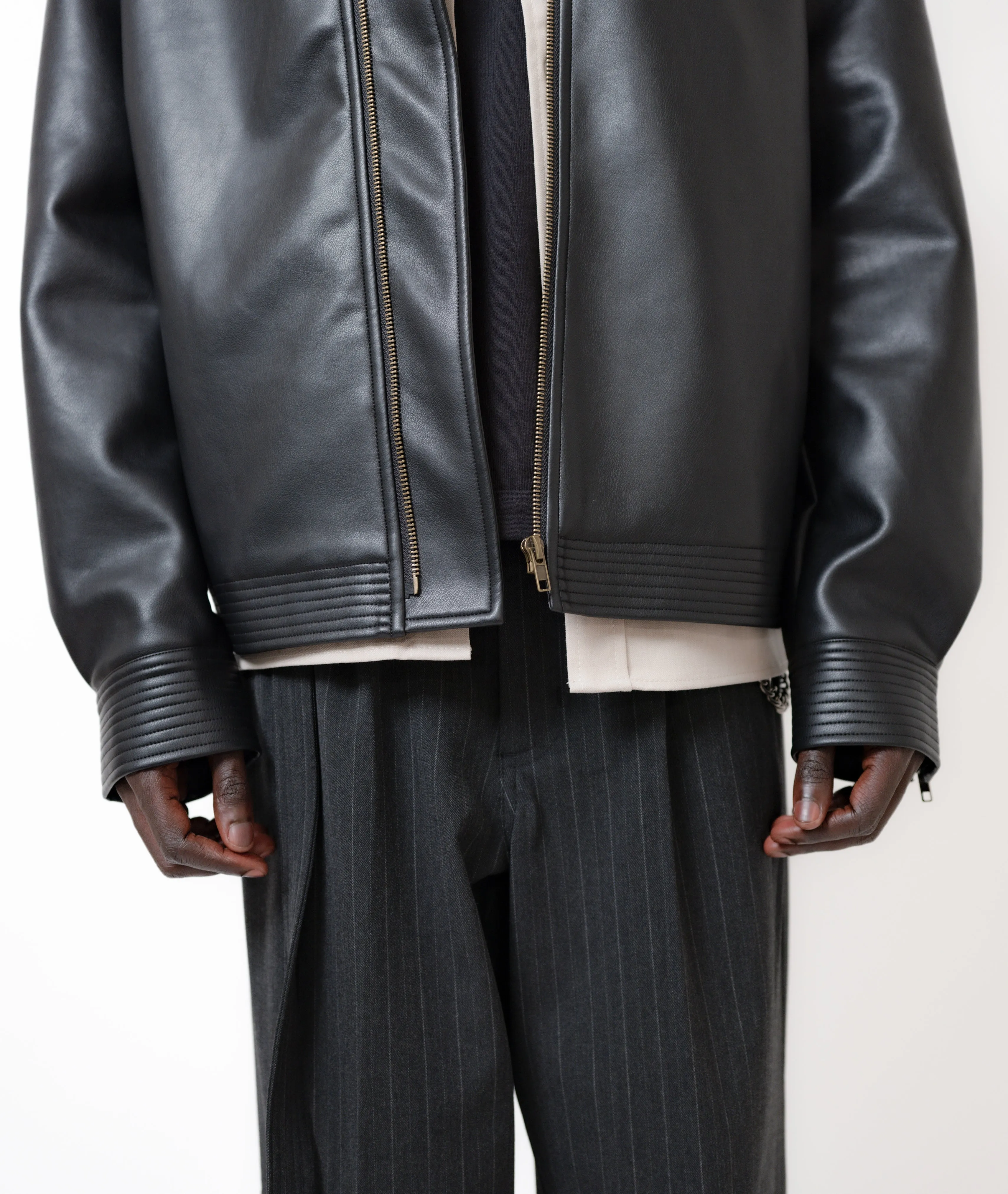 Beach Brains | Faux Leather Jacket - Black sold by Sister & Co product image thumbnail 3