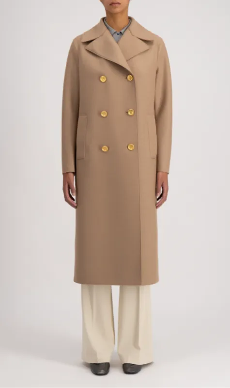 Harris Wharf London | Military Coat - Tan sold by Sister & Co