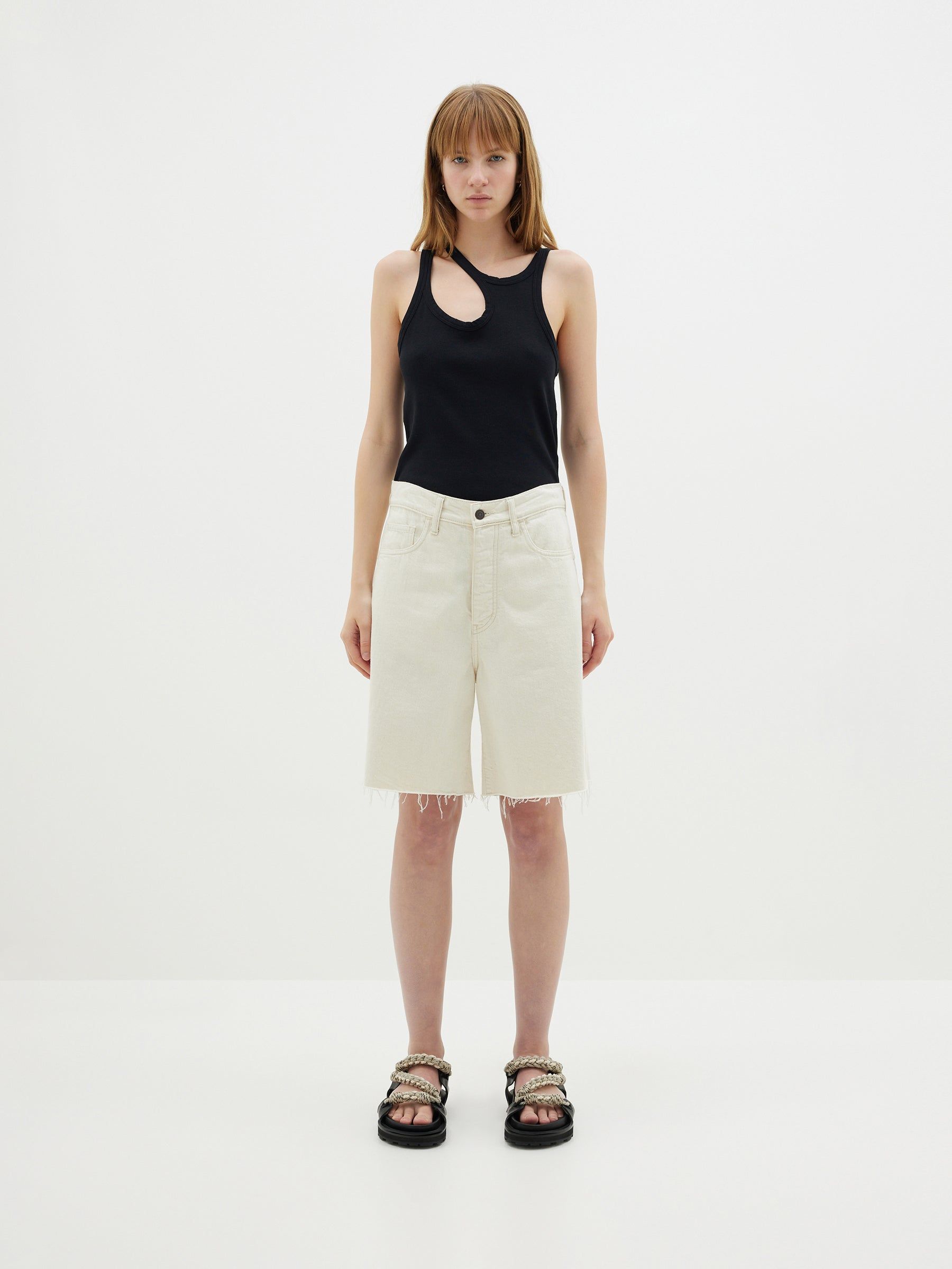 Bassike | Cut Out Mini Rib Tank - Black sold by Sister & Co product image thumbnail 2