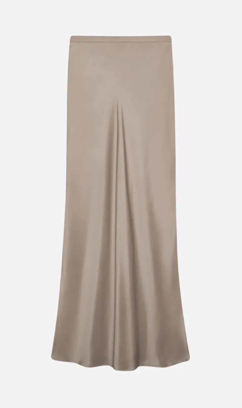 Anine Bing | Bar Silk Maxi Skirt - Taupe sold by Sister & Co