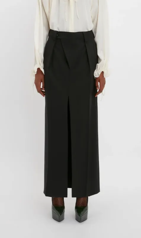 Victoria Beckham | Wrap Front Tailored Skirt - Black made by Victoria Beckham