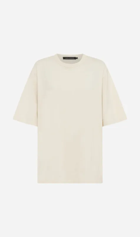 Camilla and Marc | Iwan Embroidery Tee - Chalk made by Sisters & Co