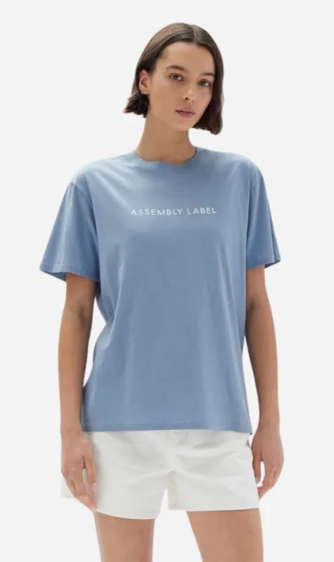 Assembly Label | Everyday Organic Logo Tee - Glacial/White sold by Sister & Co