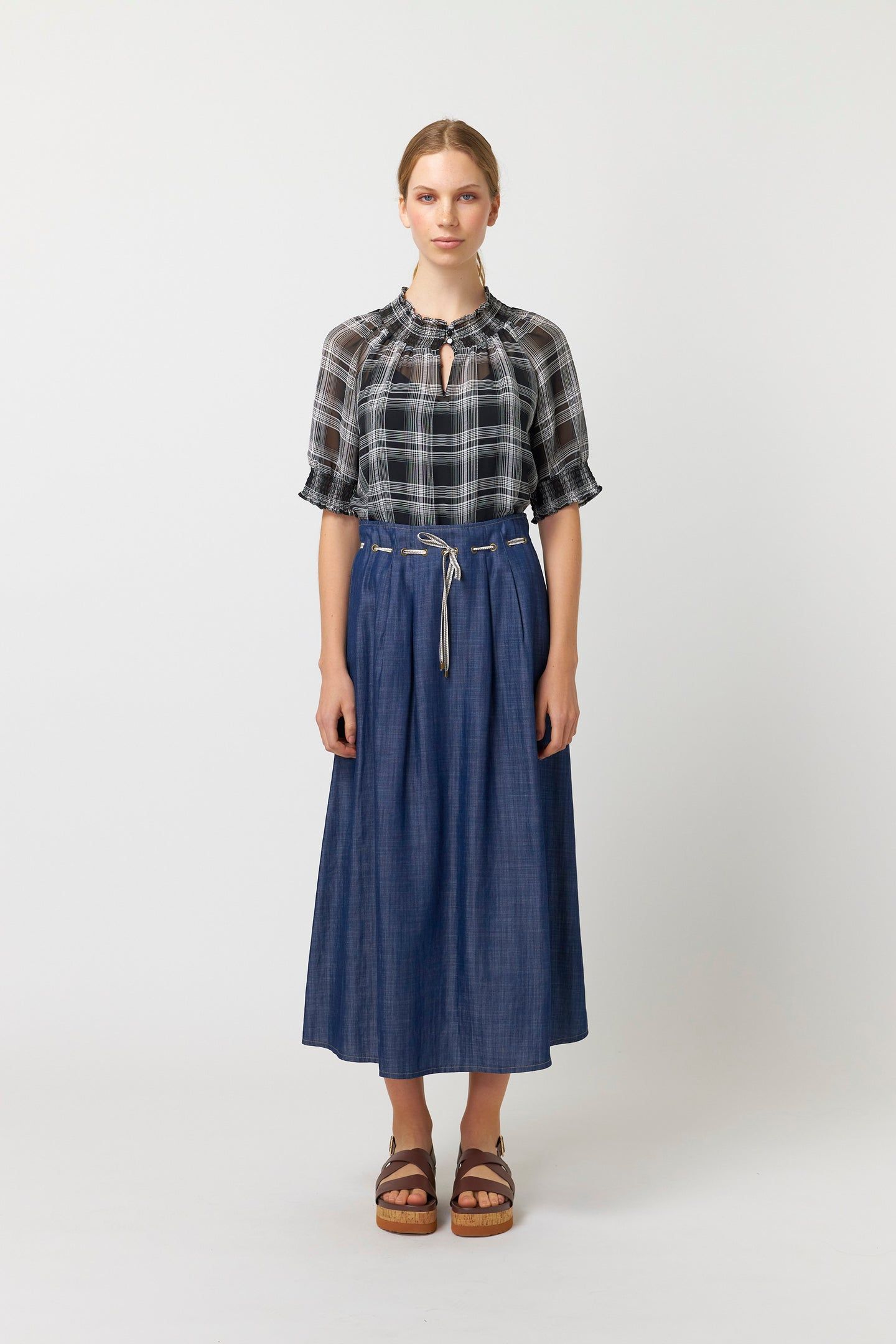 Kate Sylvester | Sheer Plaid Top - Black sold by Sister & Co product image thumbnail 2