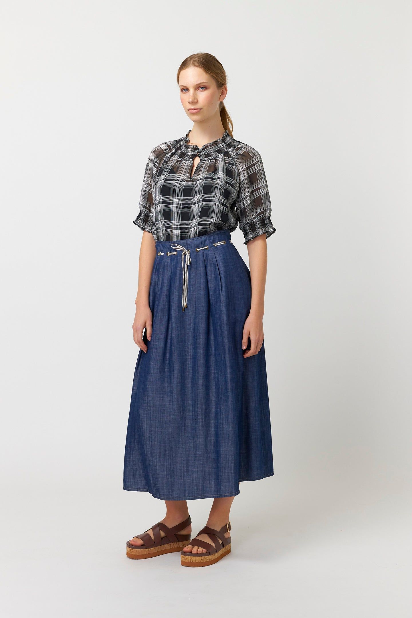 Kate Sylvester | Sheer Plaid Top - Black sold by Sister & Co product image thumbnail 3