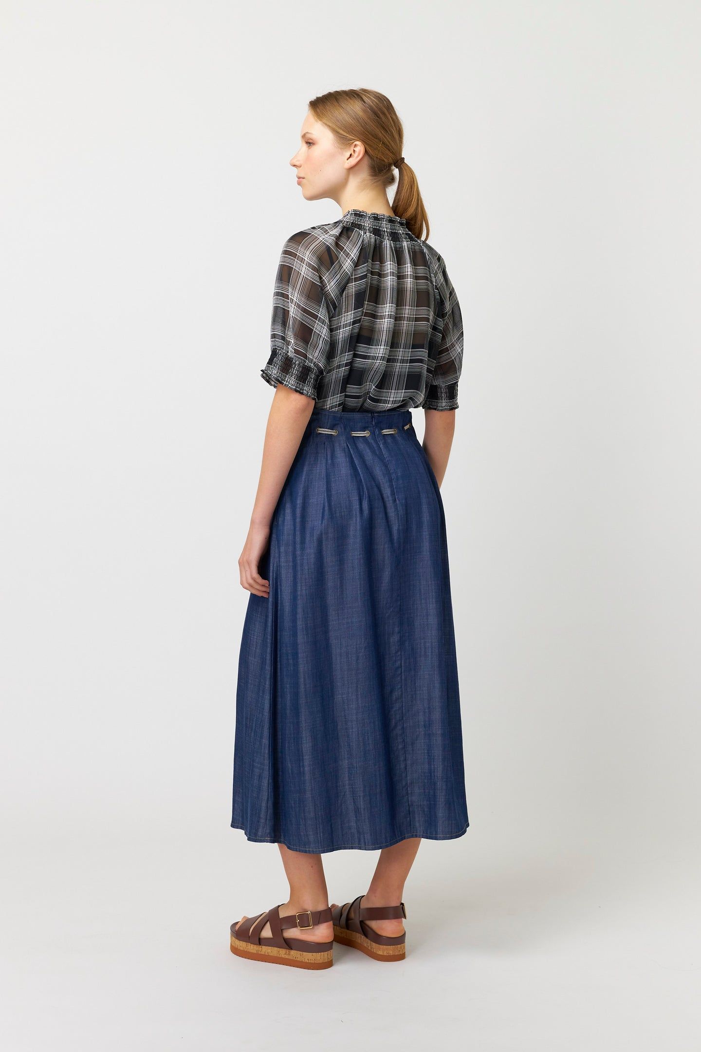 Kate Sylvester | Sheer Plaid Top - Black sold by Sister & Co product image thumbnail 4