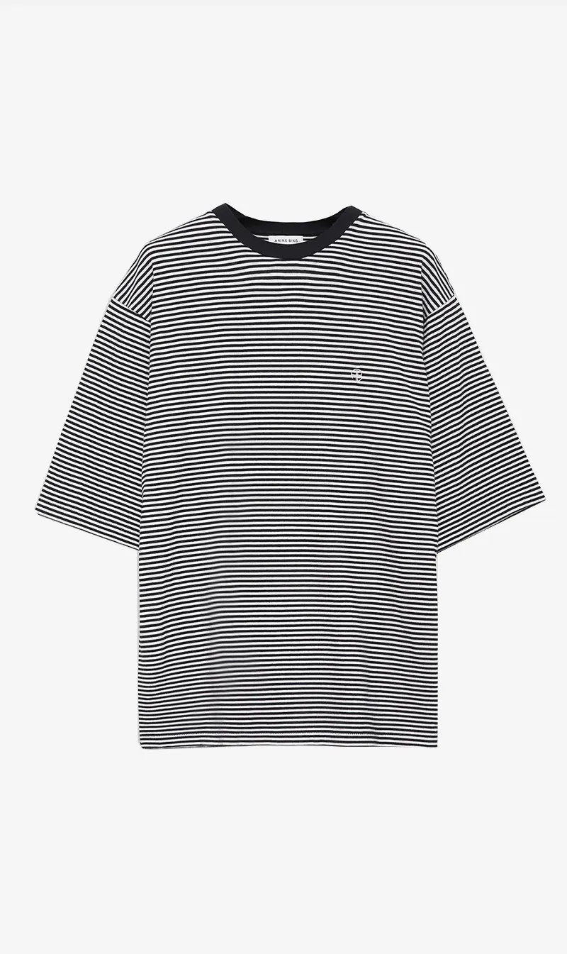 Anine Bing | Bo Tee - Black & White Stripe sold by Sister & Co