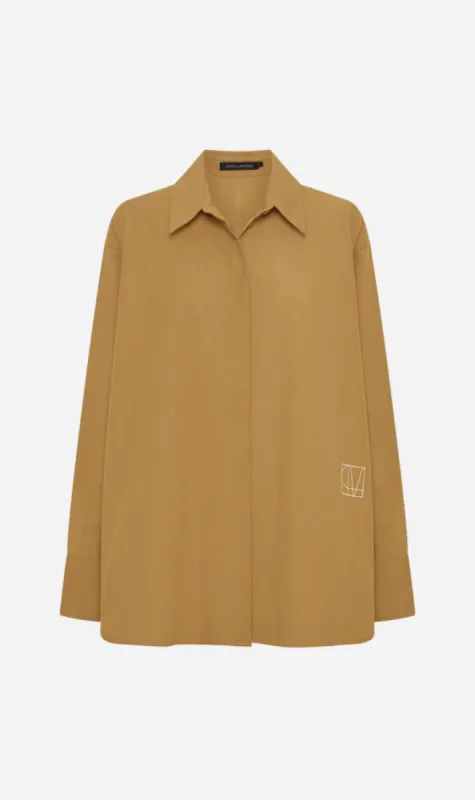 Camilla And Marc | Raven Monogram Shirt - Camel sold by Sister & Co