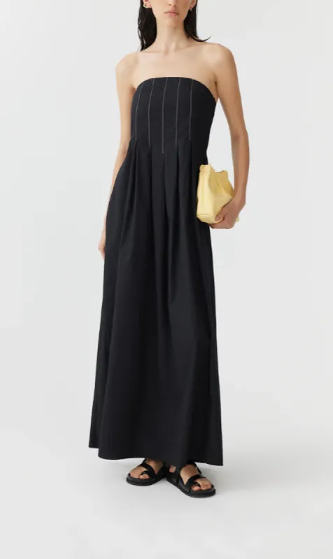 Bassike | Poplin Strapless Dress - Black sold by Sister & Co