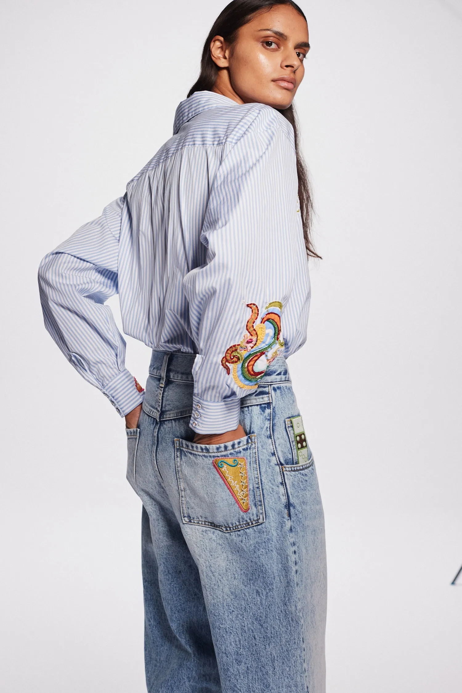 Alemais | Strike Patchwork Stripe Shirt sold by Sister & Co product image thumbnail 3