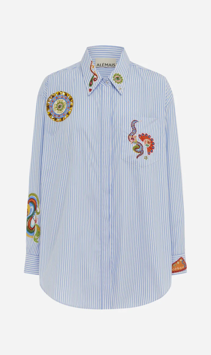 Alemais | Strike Patchwork Stripe Shirt sold by Sister & Co