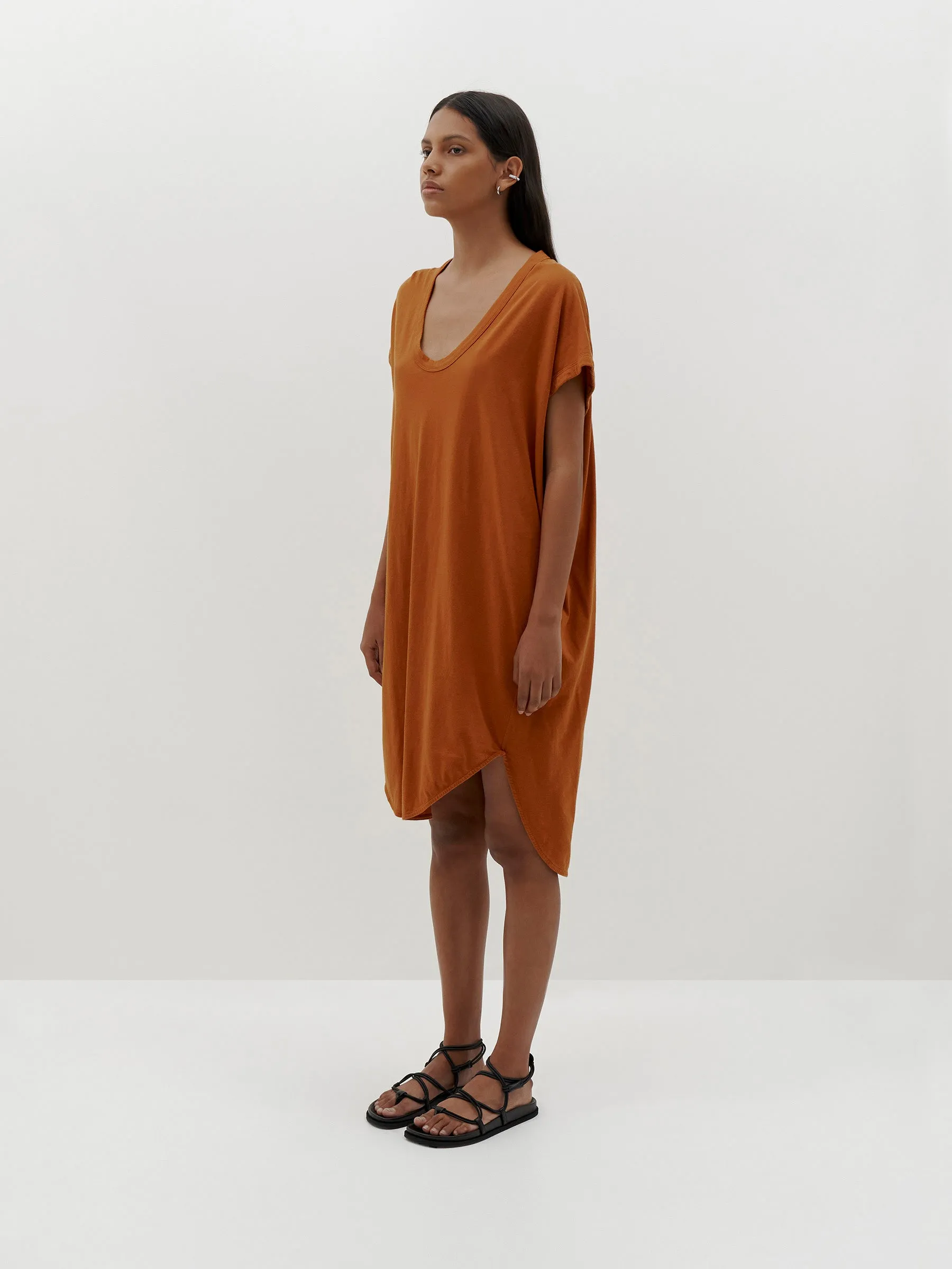 Bassike | Boxy T.Shirt Dress - Orange Rust sold by Sister & Co product image thumbnail 2