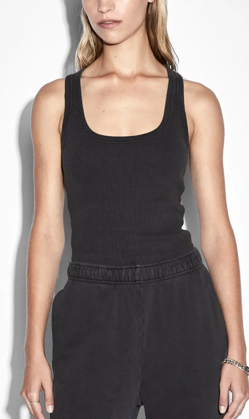 Ksubi | 3X4 Origin Tank - Washed Black sold by Sister & Co
