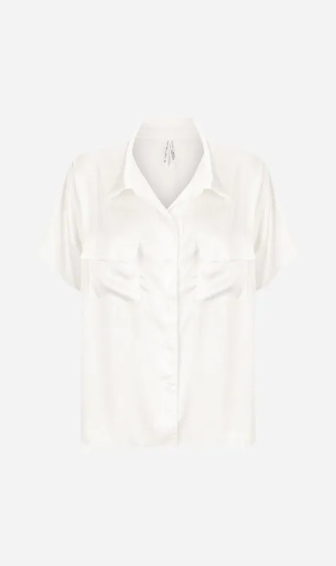Kat The Label | Gracie Short Sleeve Shirt - Ivory sold by Sister & Co
