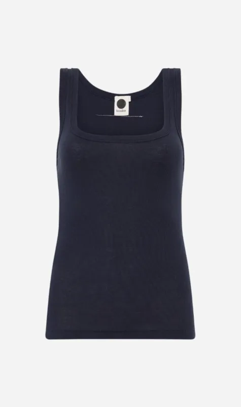 Bassike | Slim Superfine Rib Tank II - Blue Ink sold by Sister & Co