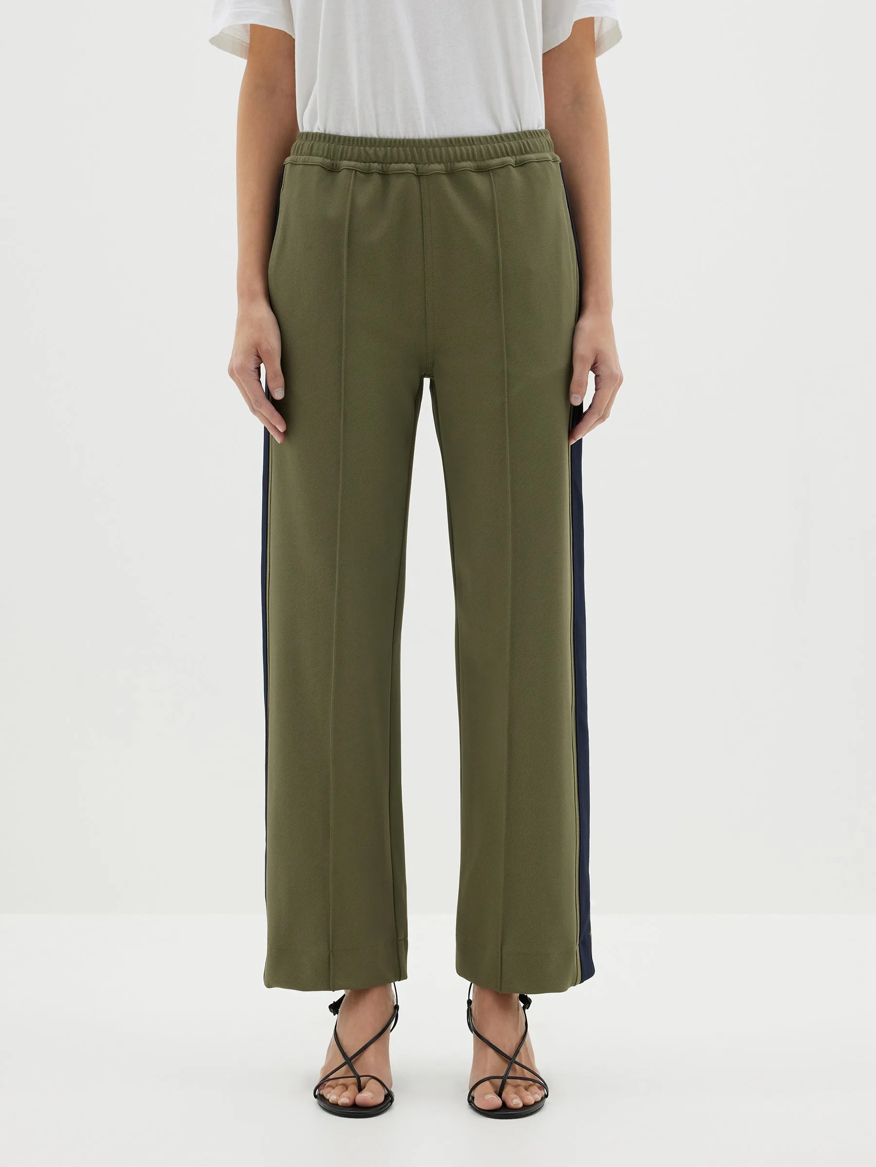 Bassike | Twill Stripe Detail Pant - Khaki/Ink sold by Sister & Co product image thumbnail 5