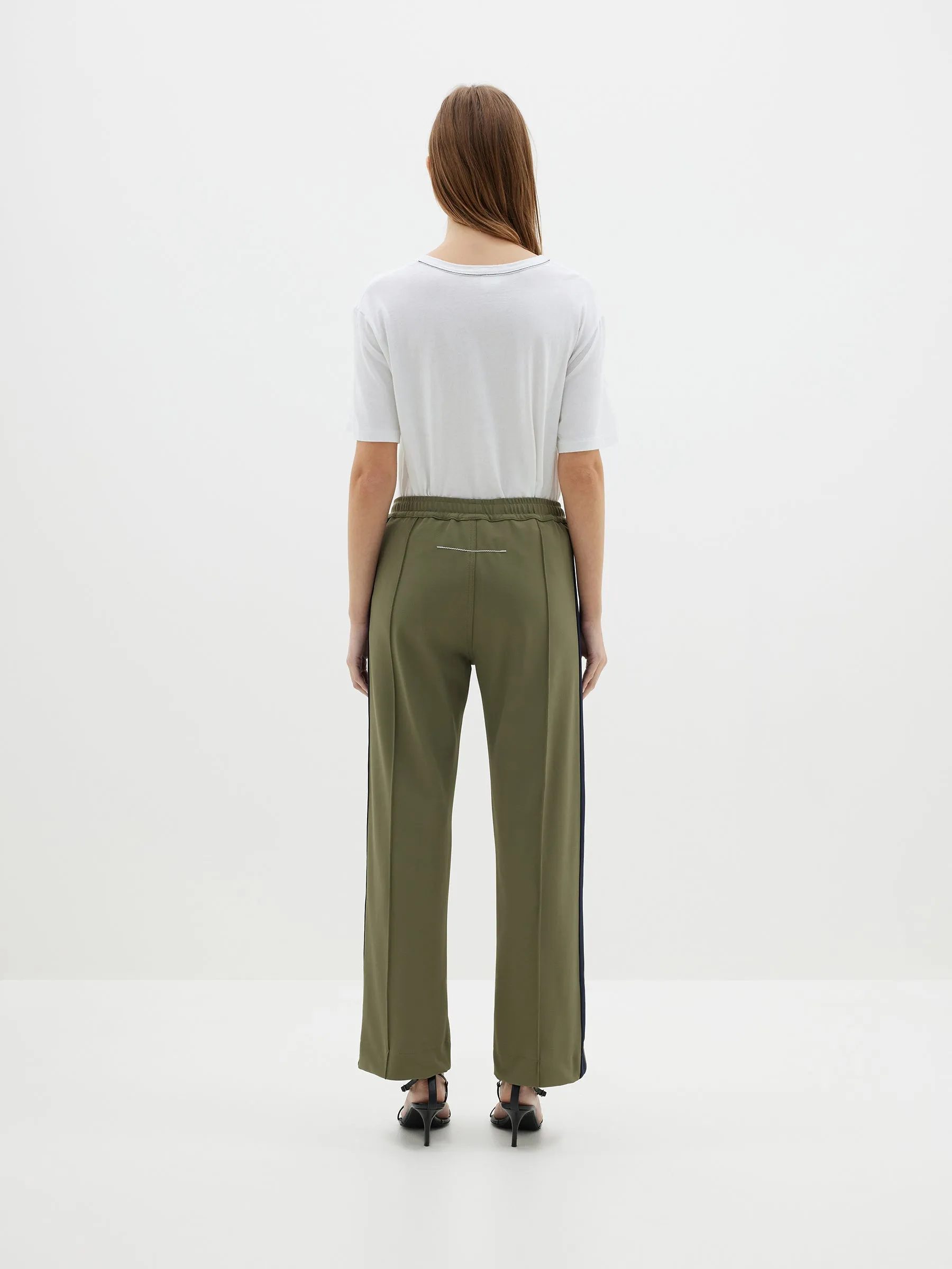 Bassike | Twill Stripe Detail Pant - Khaki/Ink sold by Sister & Co product image thumbnail 4