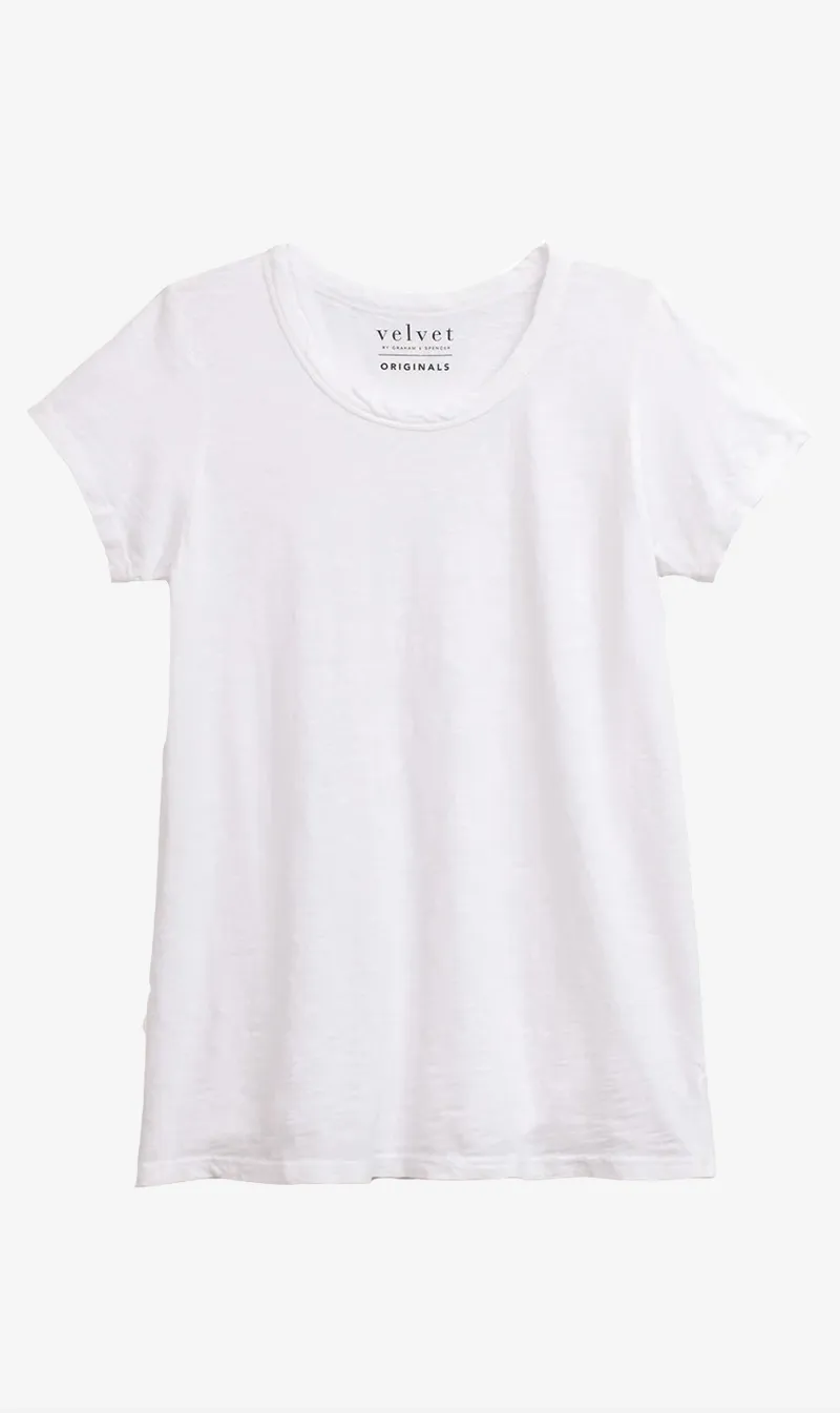 Velvet | Tilly Original Slub Crew Neck Tee - White sold by Sister & Co