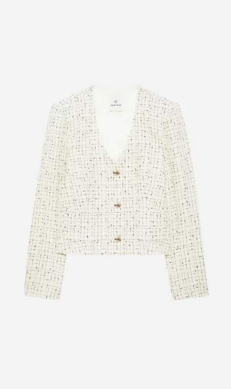 Anine Bing | Anitta Jacket - Cream & Black sold by Sister & Co