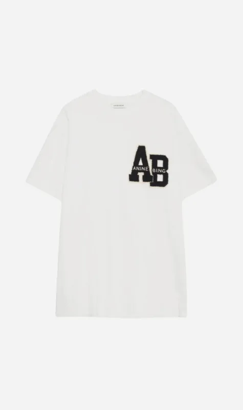 Anine Bing | Lili Tee Letterman - Off White sold by Sister & Co
