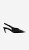 Anine Bing | Nina Heels With Metal Toe Cap - Black & White Tweed sold by Sister & Co