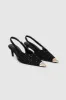 Anine Bing | Nina Heels With Metal Toe Cap - Black & White Tweed sold by Sister & Co