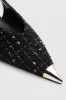 Anine Bing | Nina Heels With Metal Toe Cap - Black & White Tweed sold by Sister & Co