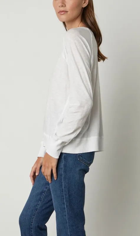 Velvet | Lonnie Cotton Slub Tee - White sold by Sister & Co