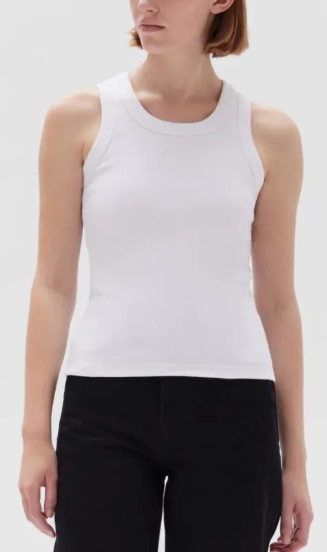 Assembly Label | Miana Organic Rib Tank - White sold by Sister & Co