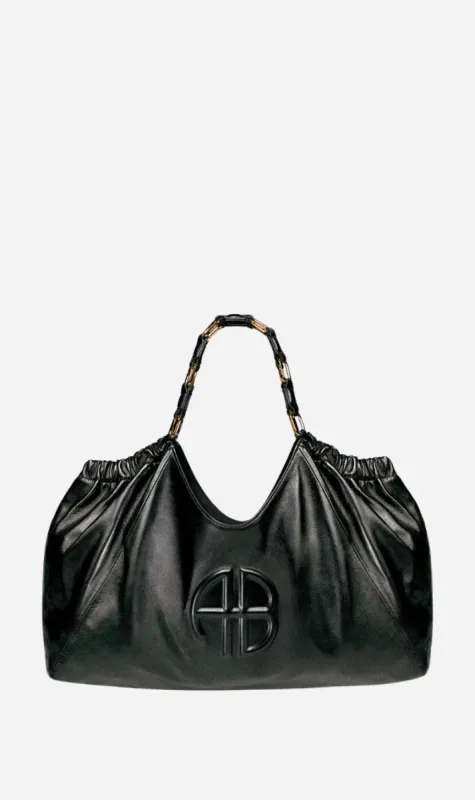 Anine Bing | Maya Tote - Black Oversized Embossed | Parallel