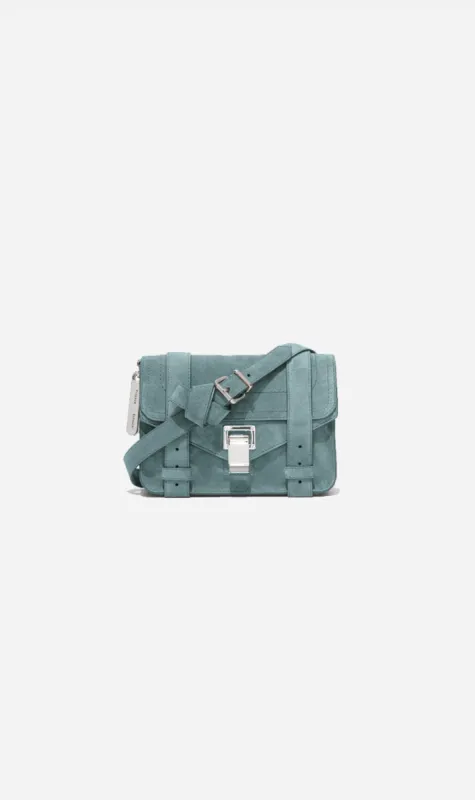 Proenza Schouler | Suede PS1 Mini Crossbody  - Faded Turquoise sold by Sister & Co